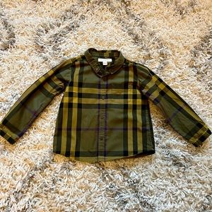 Burberry boys button up shirt size 3T